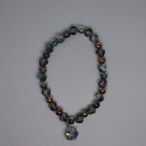 Swarovski Pendent with Glass Helio Glass & light blue Confetti Bracelet