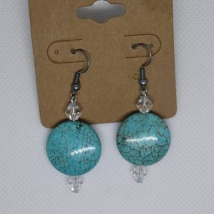 Turquoise Howlite Drop Earrings