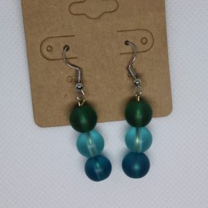 Green & Turquoise Glass Beads Earrings