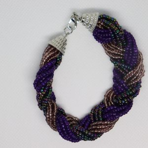 Woven purple & brown bracelet