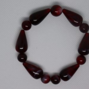 Red tear drop & Red bracelet