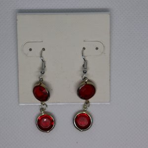 Red & Gold Dangle Earrings