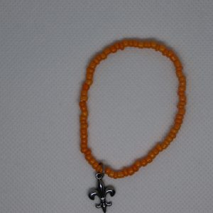 Fleur-de-lis Charm & Orange Bracelet