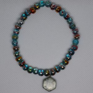 Light Blue Bracelet with a Grey Charm