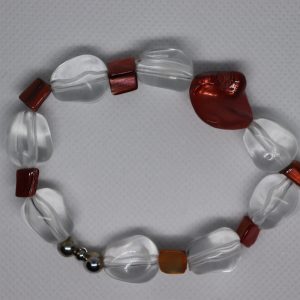 Clear & Small Red Rock bracelet