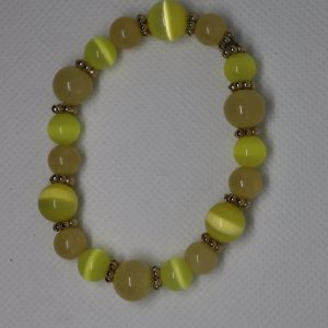 Yellow bracelet with flower spacers