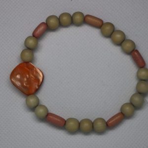 Orange wooden bracelet