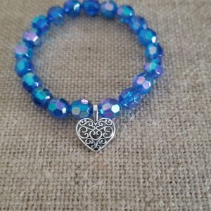 Dark Blue Heart Bracelet