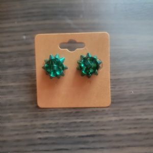 Green Bow Earring