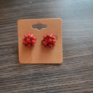 Red Bow Earring